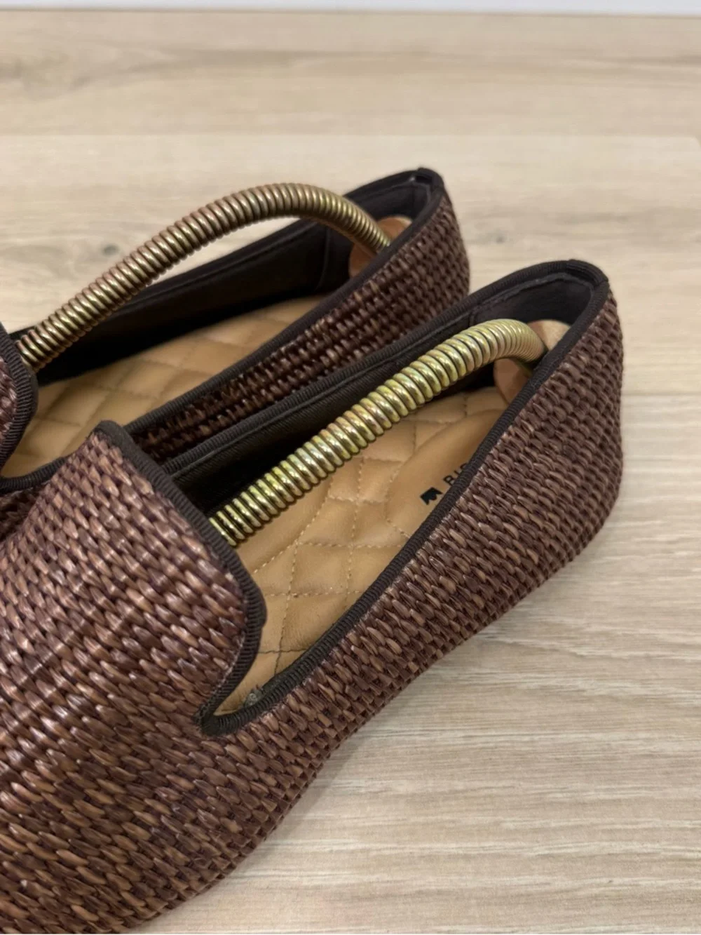 Birdies Brown Woven Loafers